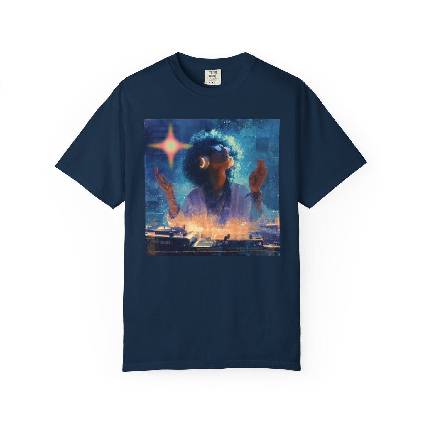 Cosmic DJ Vibe T-shirt, Unisex Garment-Dyed | "Star In My Heart"