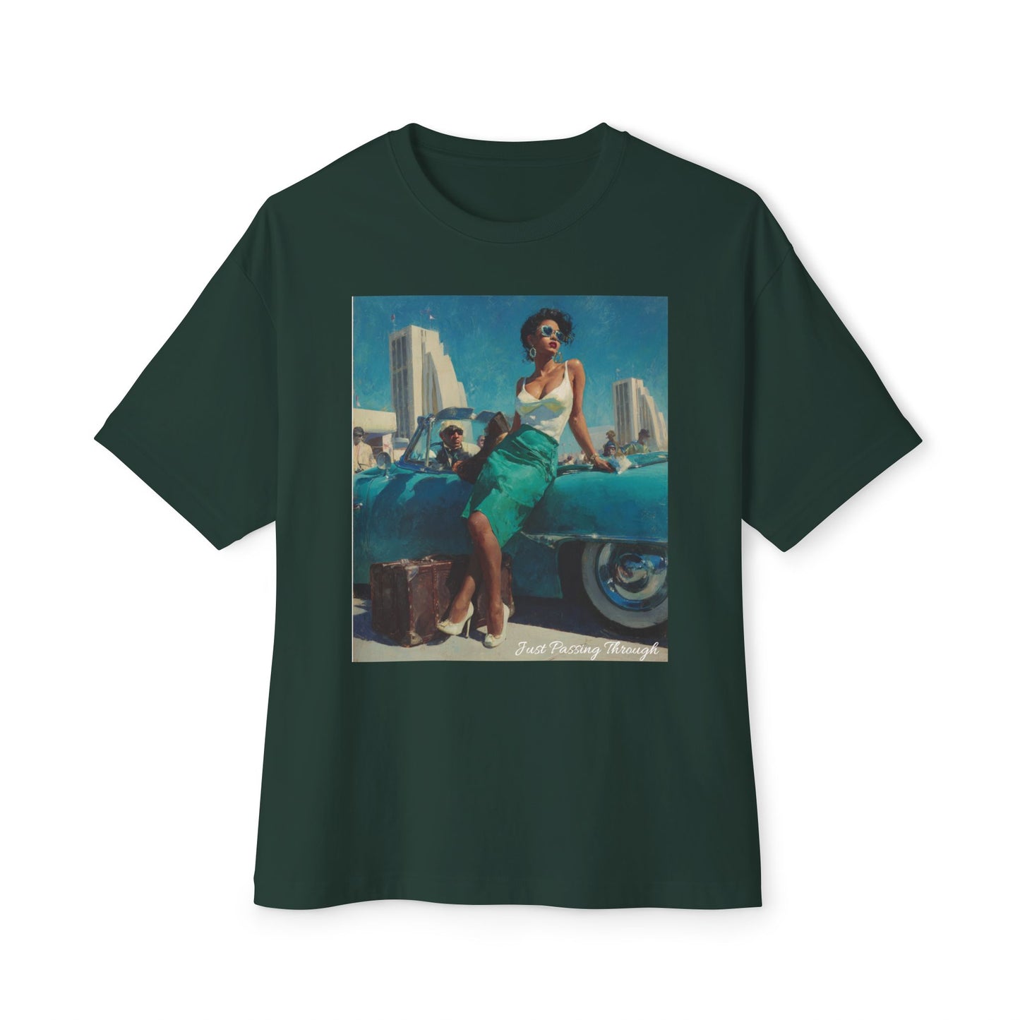 Vintage-Inspired Unisex Oversized Boxy Tee | "Just Passing Through "