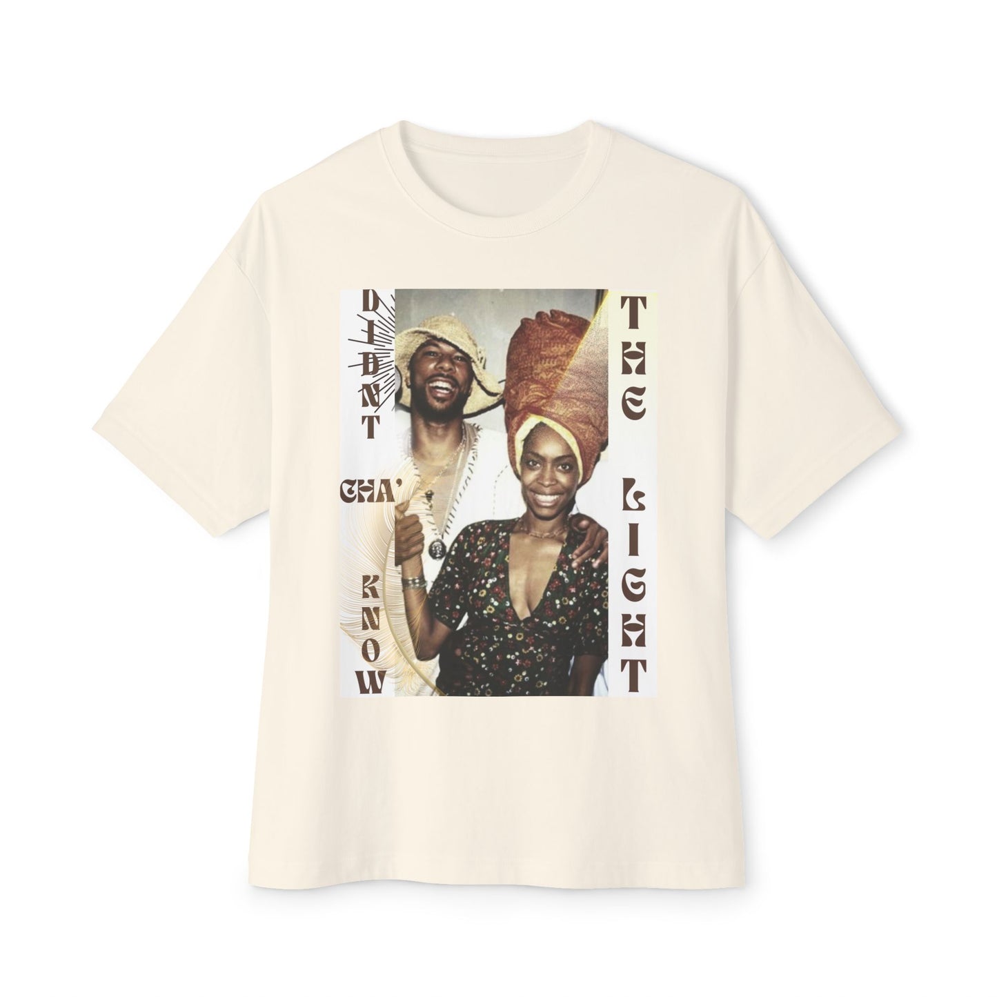 90s Retro Graphic Oversized Tee | Erykah Badu & Common | "Didn't Cha Know The Light"