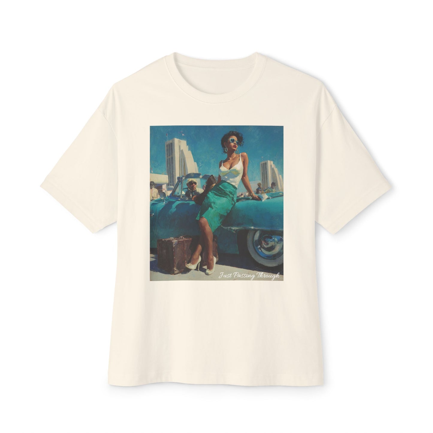 Vintage-Inspired Unisex Oversized Boxy Tee | "Just Passing Through "
