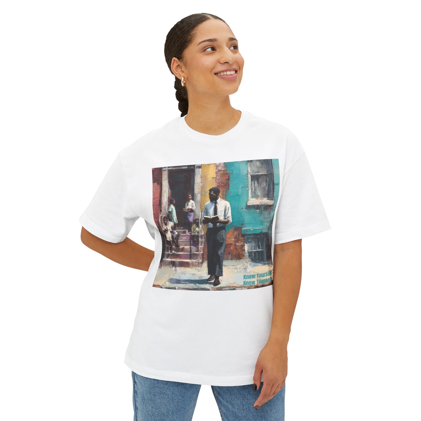 Artistic Unisex Oversized Tee, Comfortable Graphic T-Shirt | " Know Yourself "