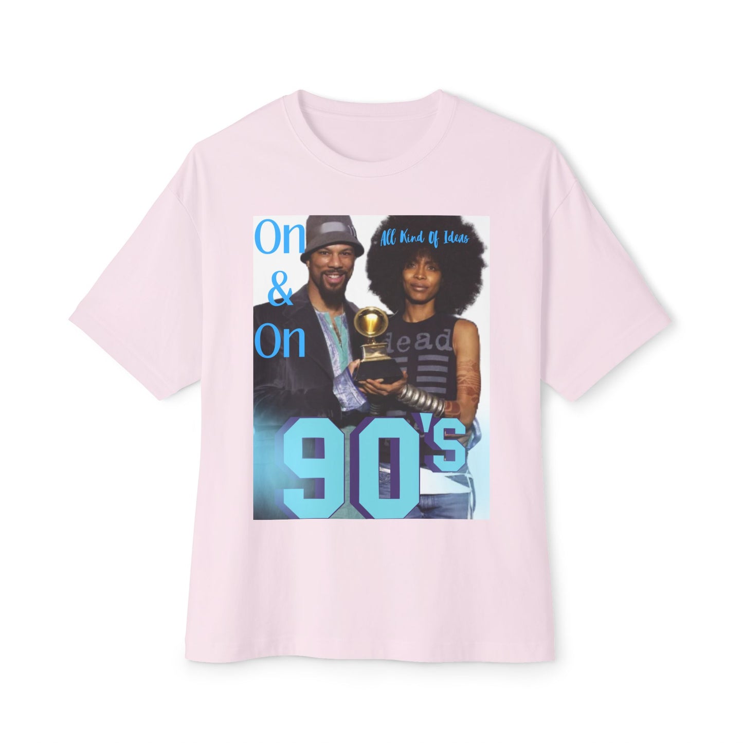 90s Nostalgia Unisex Boxy Tee, Retro Graphic Shirt | Erykah Badu & Common | "On and On All Kind Of Ideas