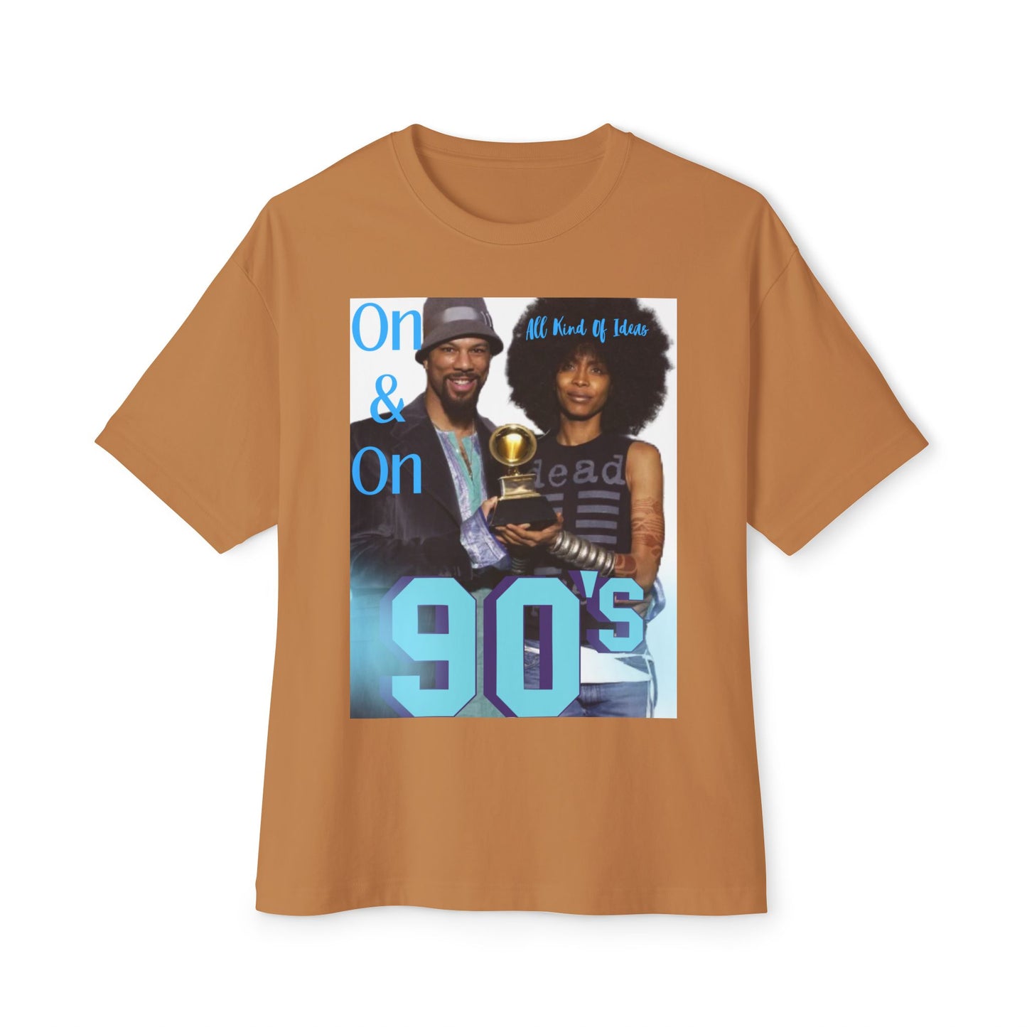 90s Nostalgia Unisex Boxy Tee, Retro Graphic Shirt | Erykah Badu & Common | "On and On All Kind Of Ideas