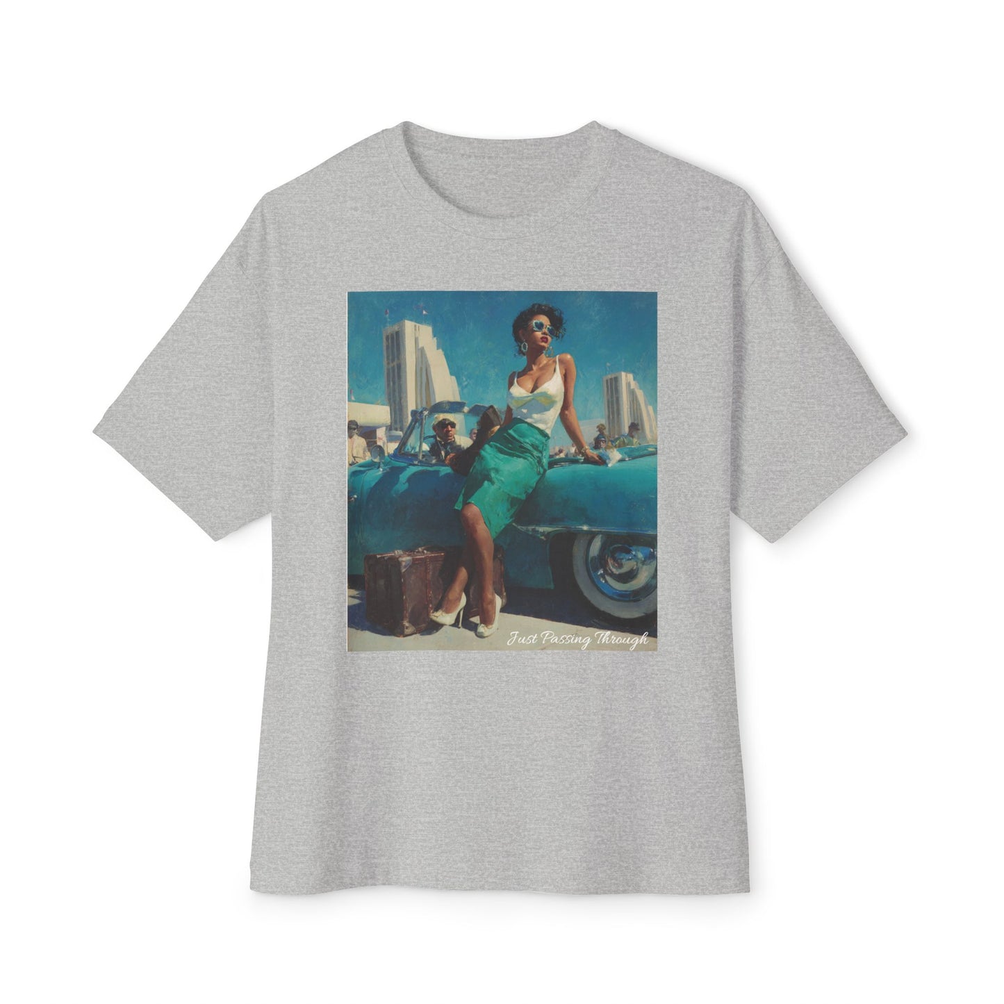Vintage-Inspired Unisex Oversized Boxy Tee | "Just Passing Through "