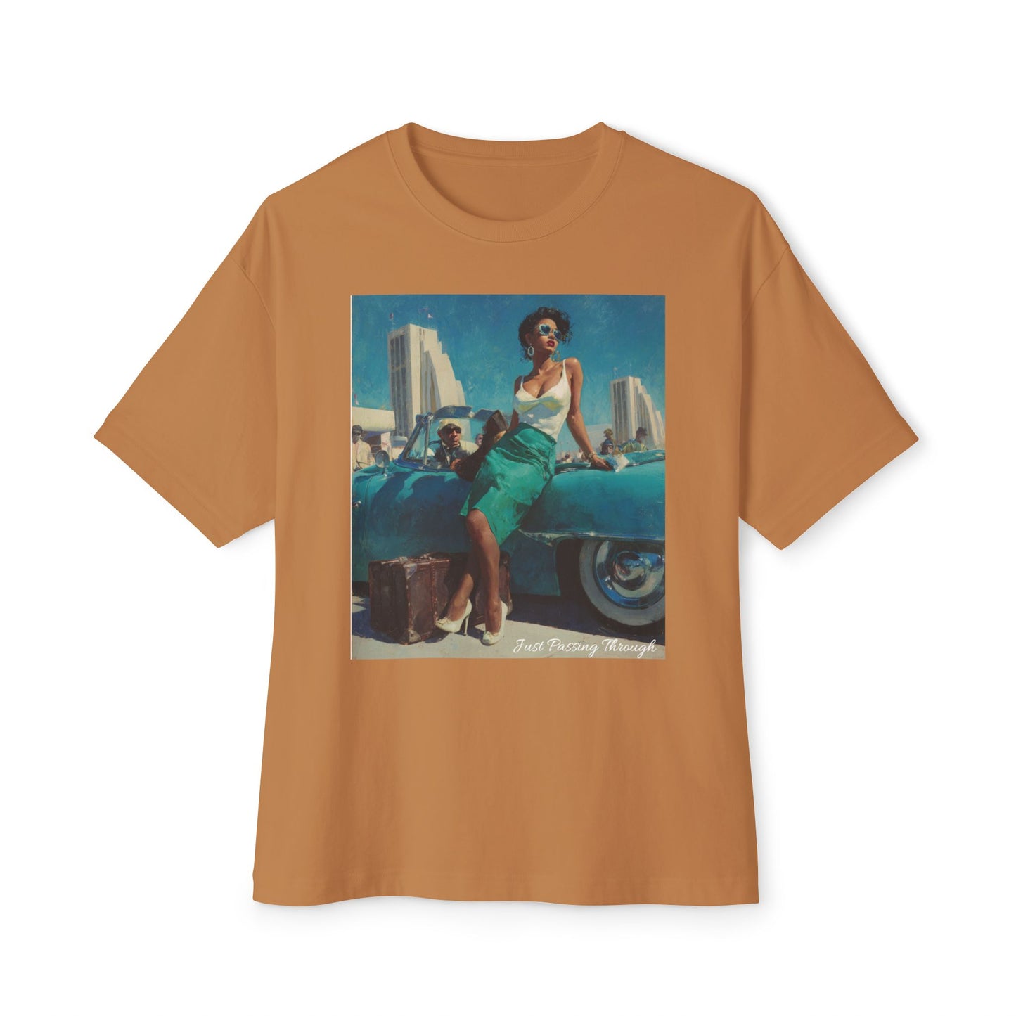 Vintage-Inspired Unisex Oversized Boxy Tee | "Just Passing Through "