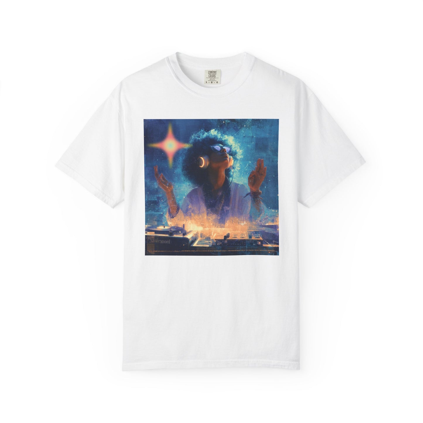 Cosmic DJ Vibe T-shirt, Unisex Garment-Dyed | "Star In My Heart"