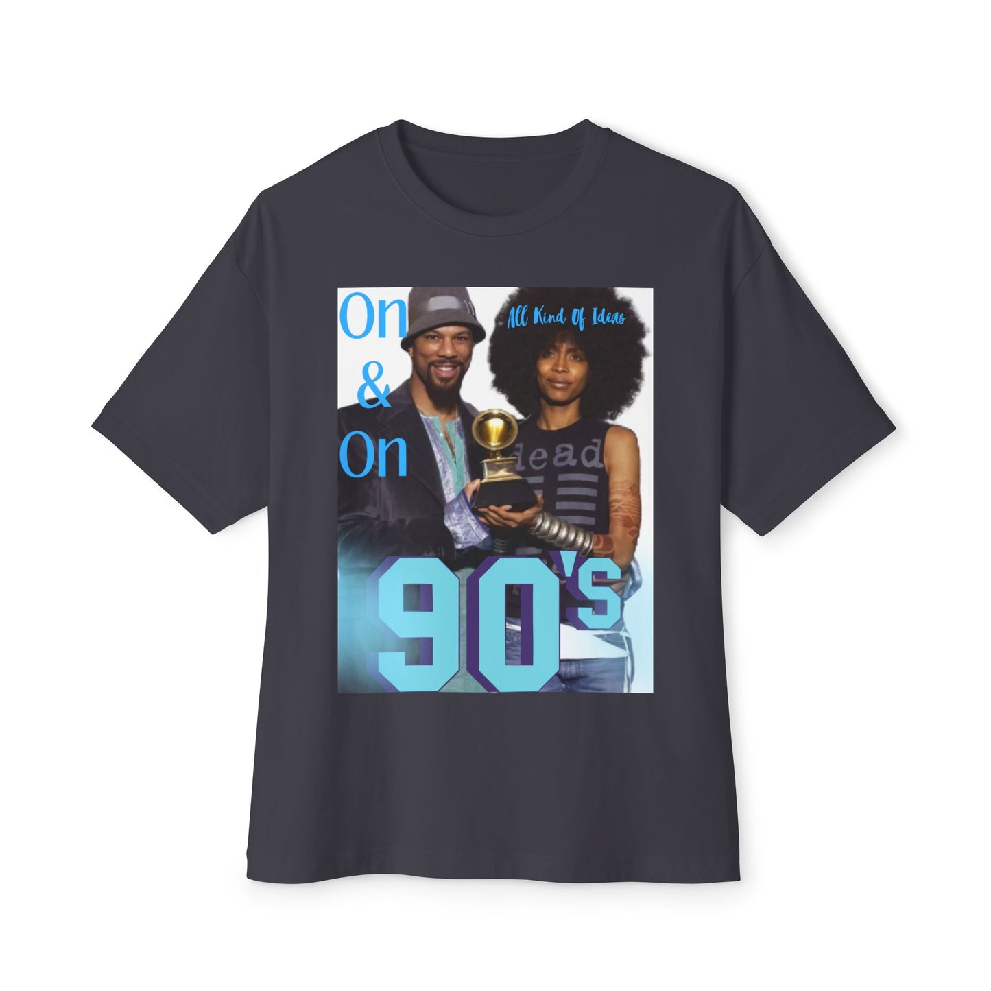 90s Nostalgia Unisex Boxy Tee, Retro Graphic Shirt | Erykah Badu & Common | "On and On All Kind Of Ideas