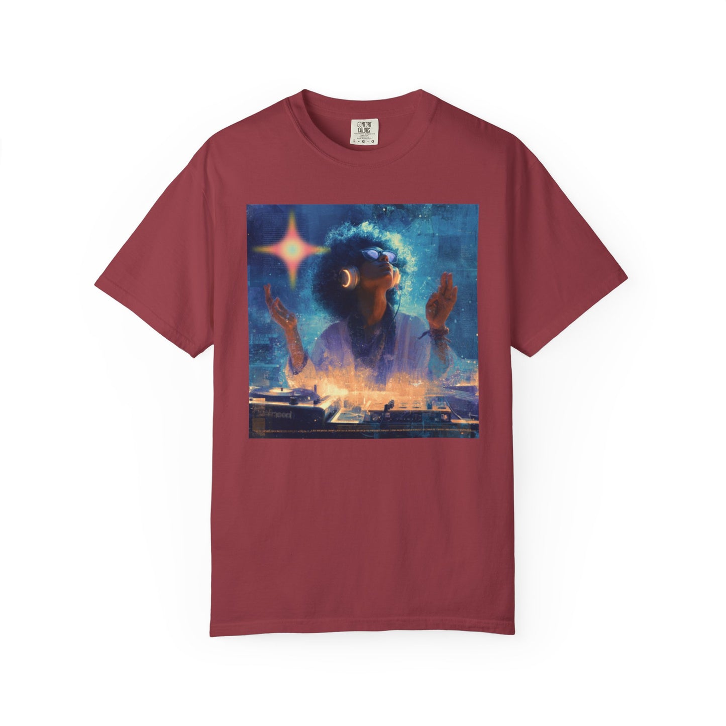Cosmic DJ Vibe T-shirt, Unisex Garment-Dyed | "Star In My Heart"