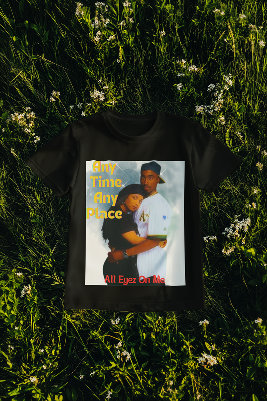 90s Oversized Tee, Vintage Hip Hop Shirt | "Any Time Any Place All Eyez On Me"