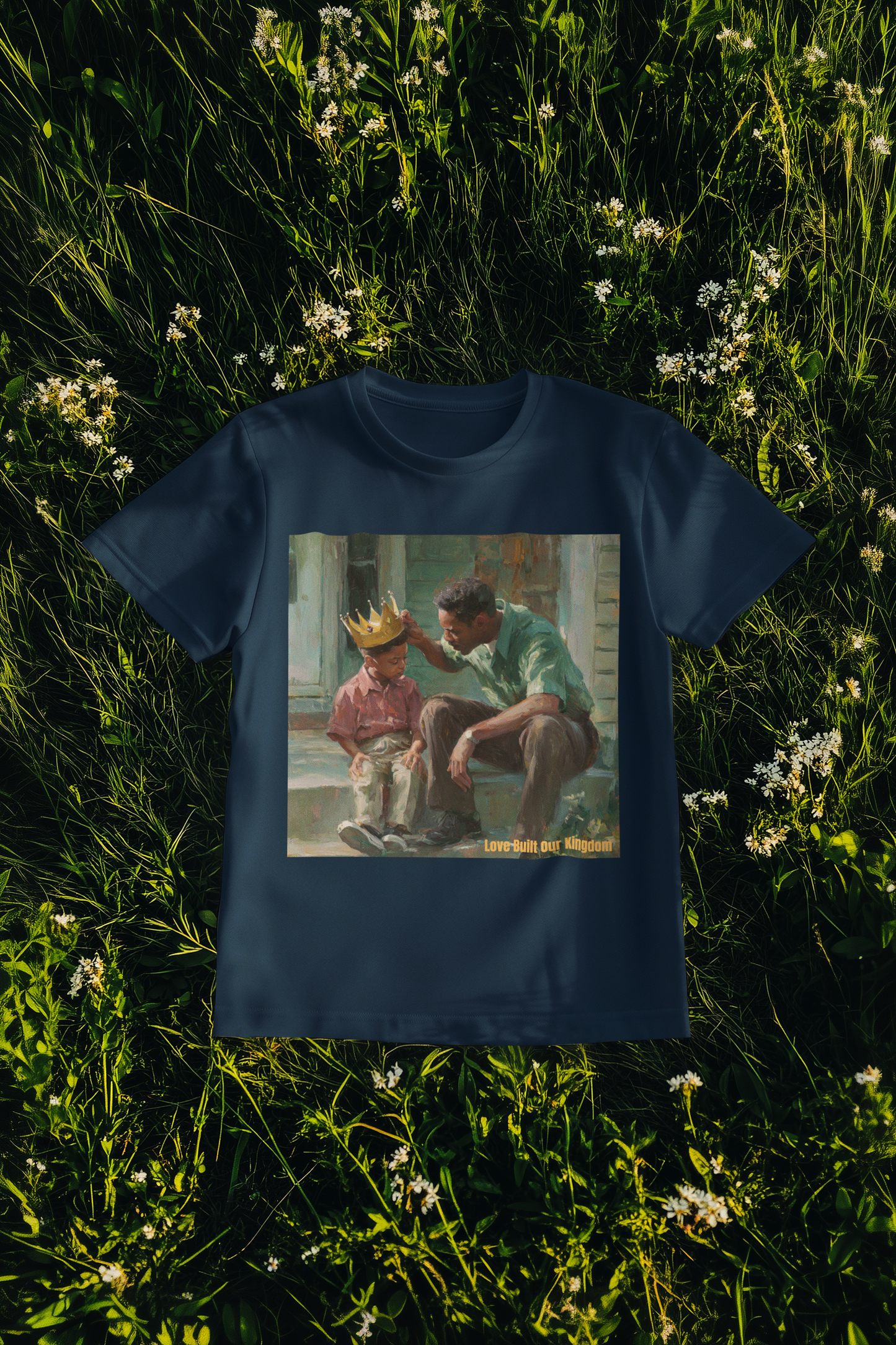 Inspirational Oversized Art Tee | "Love Built His Kingdom"