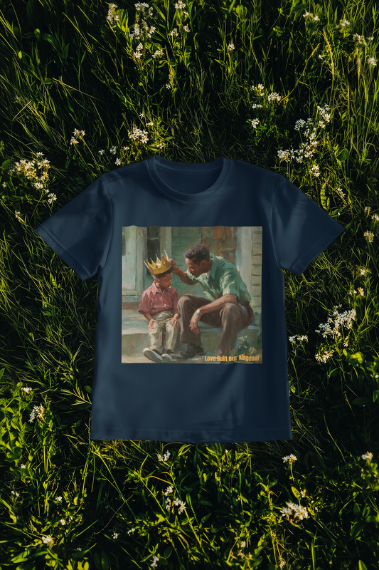 Inspirational Oversized Art Tee | "Love Built His Kingdom"