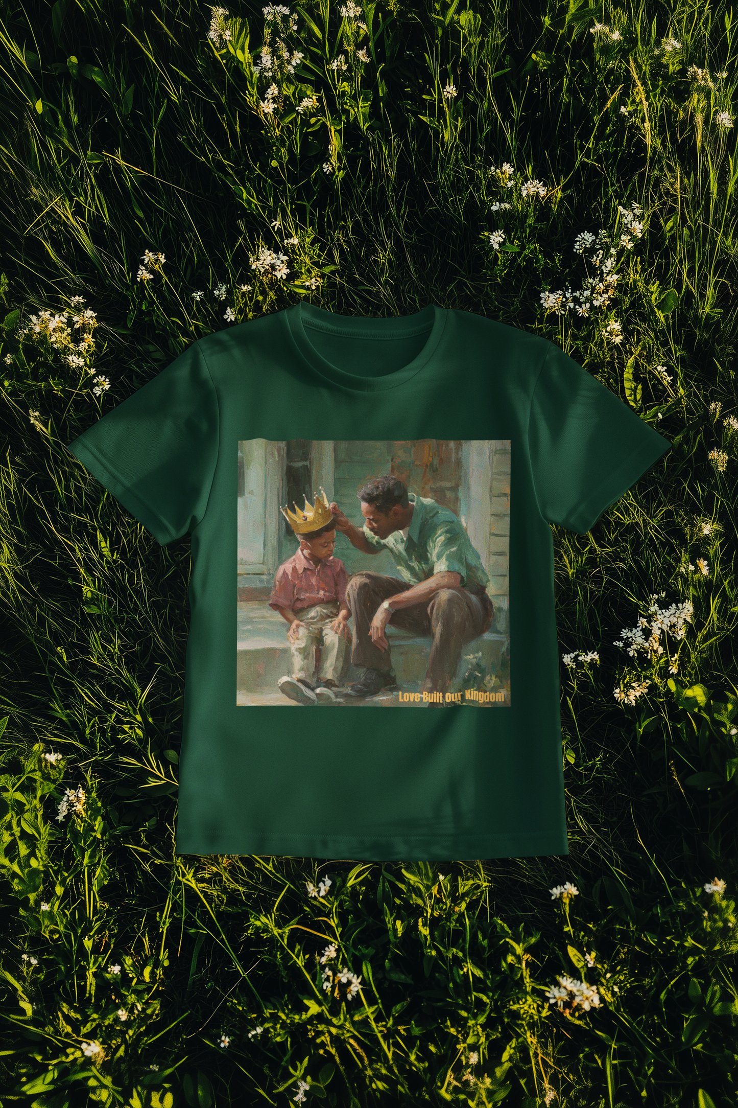 Inspirational Oversized Art Tee | "Love Built His Kingdom"