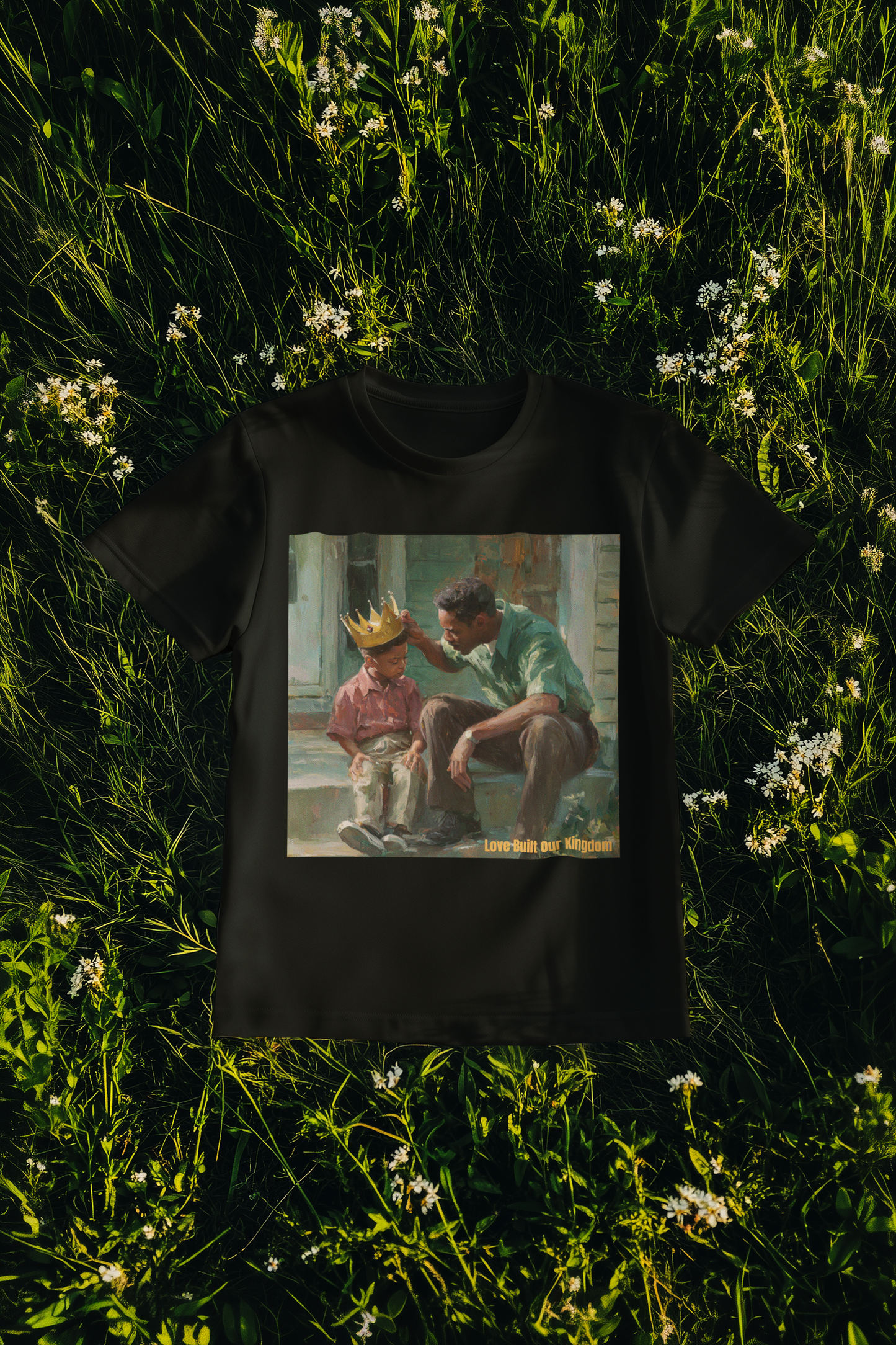 Inspirational Oversized Art Tee | "Love Built His Kingdom"