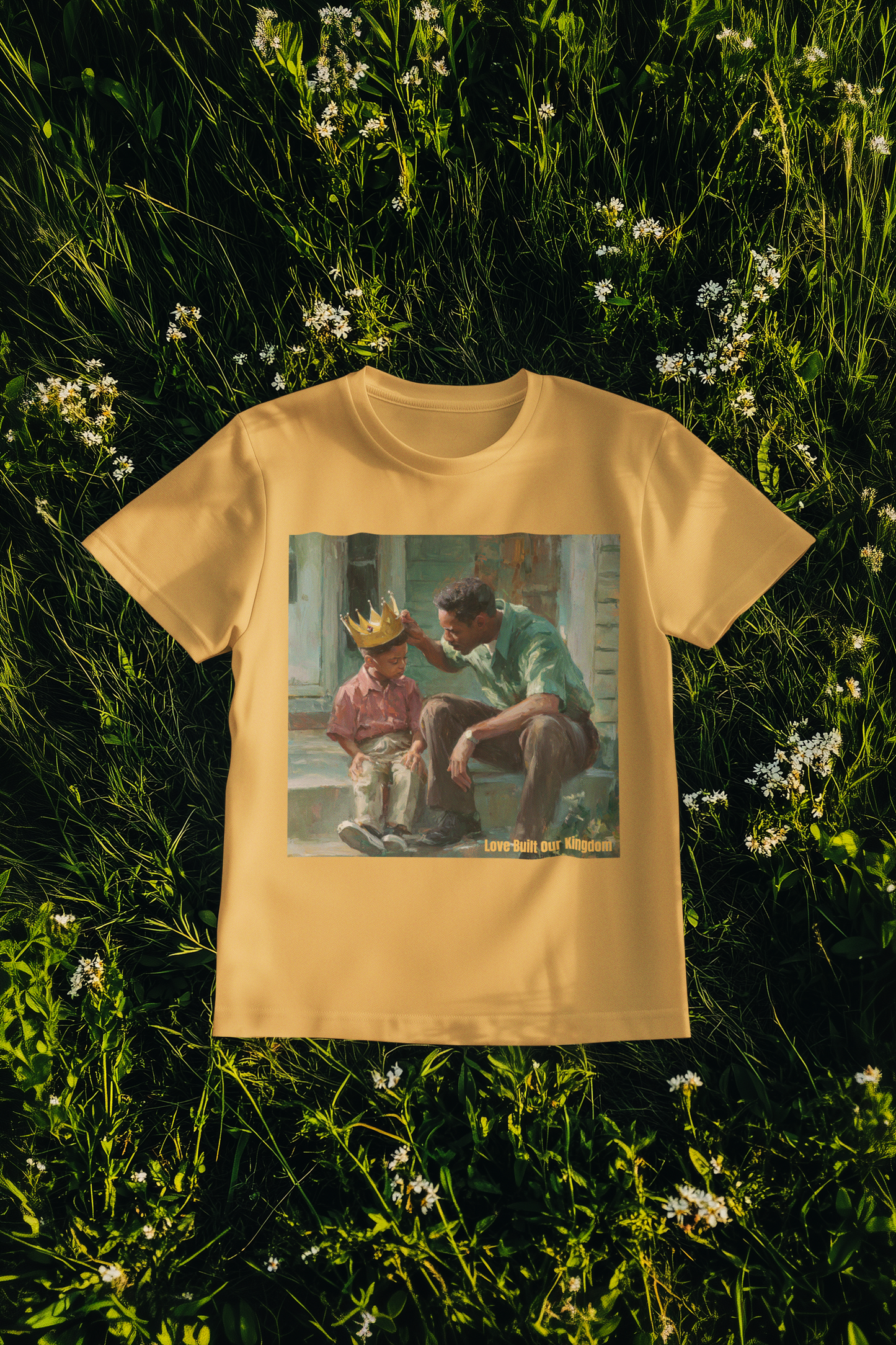 Inspirational Oversized Art Tee | "Love Built His Kingdom"