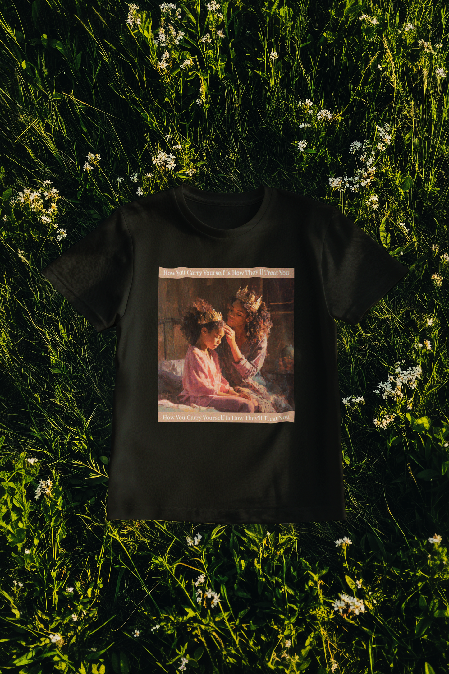 Inspirational Graphic Box Tee | "How You Carry Yourself is How They Treat You"