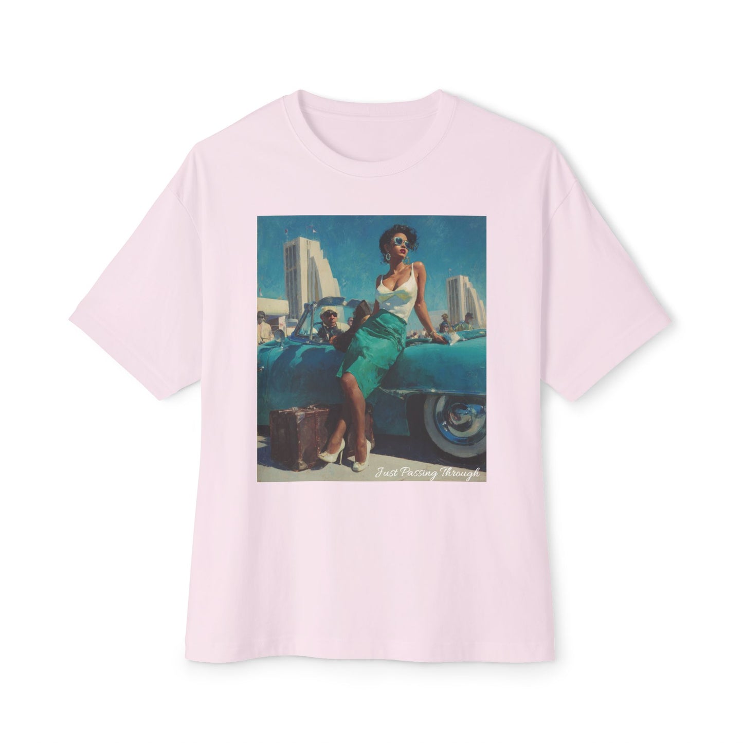 Vintage-Inspired Unisex Oversized Boxy Tee | "Just Passing Through "