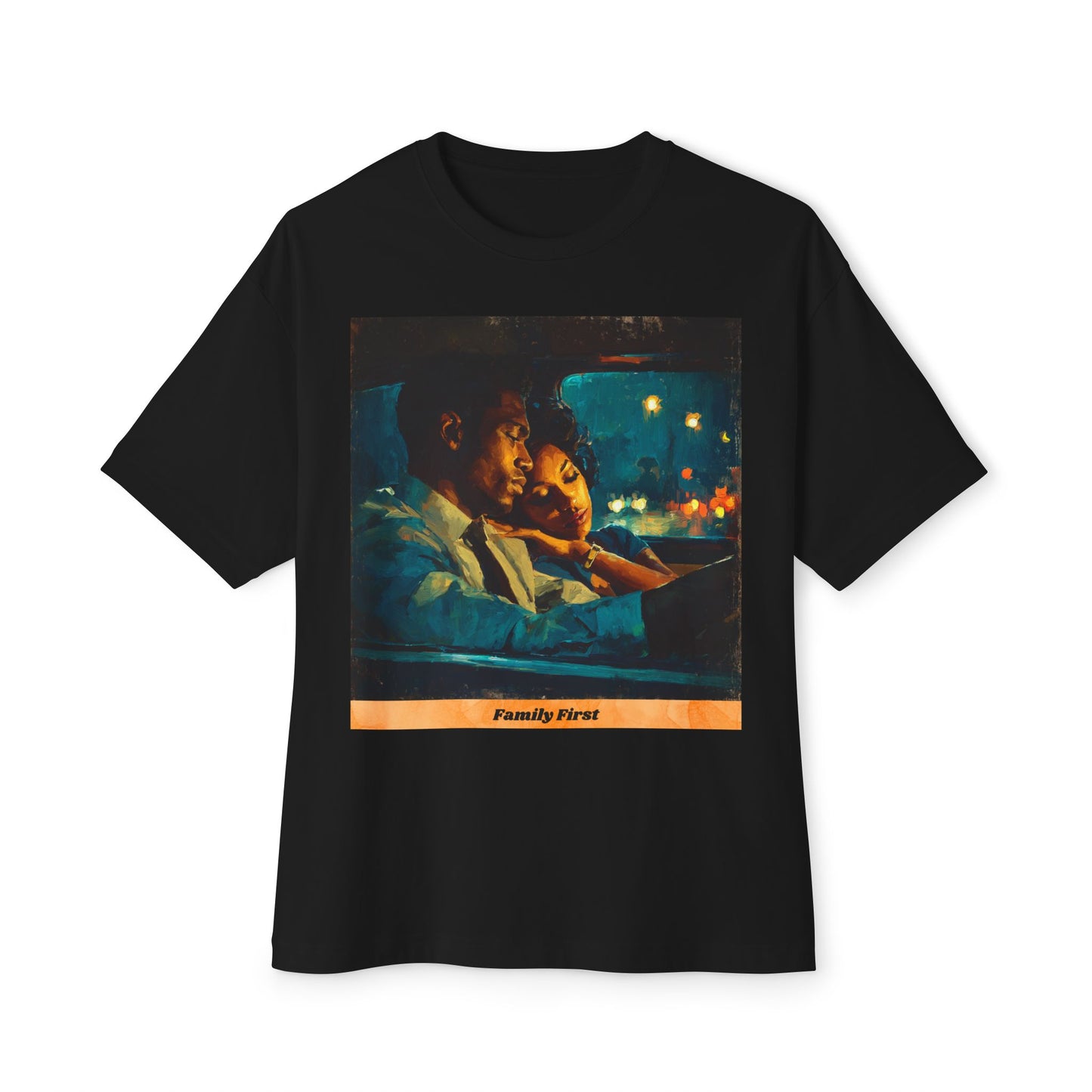 Unisex Oversized Boxy Tee | "Family First"