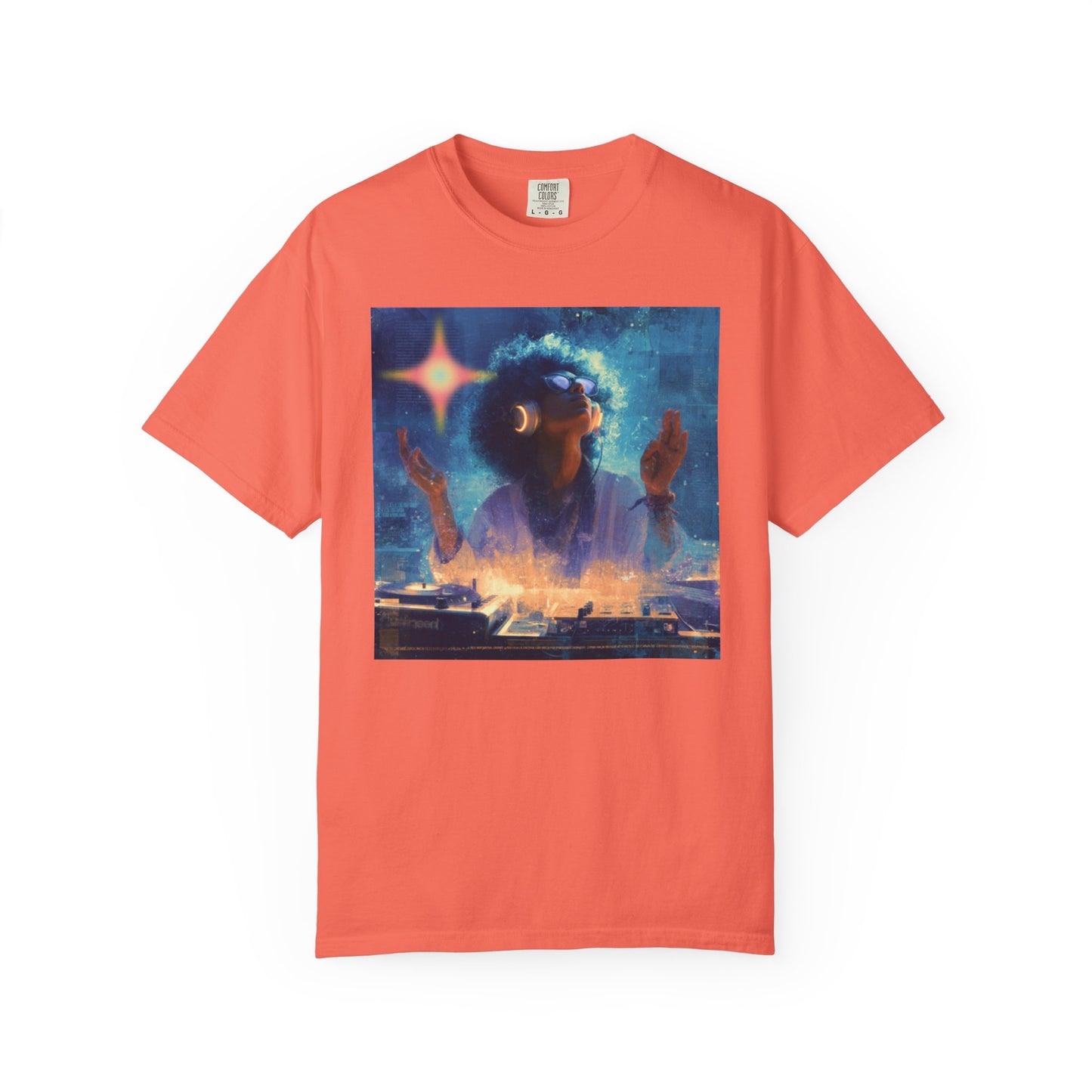 Cosmic DJ Vibe T-shirt, Unisex Garment-Dyed | "Star In My Heart"