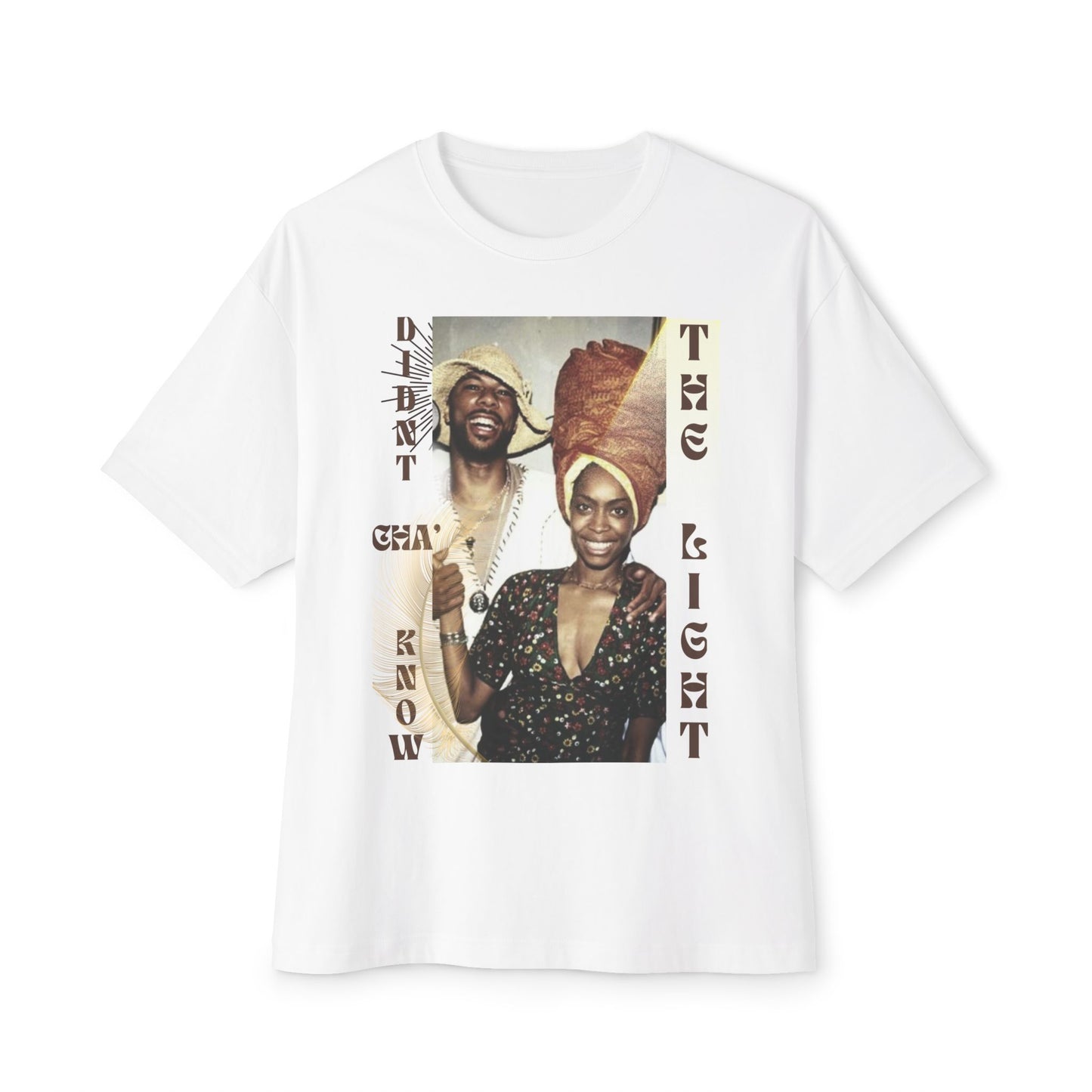 90s Retro Graphic Oversized Tee | Erykah Badu & Common | "Didn't Cha Know The Light"