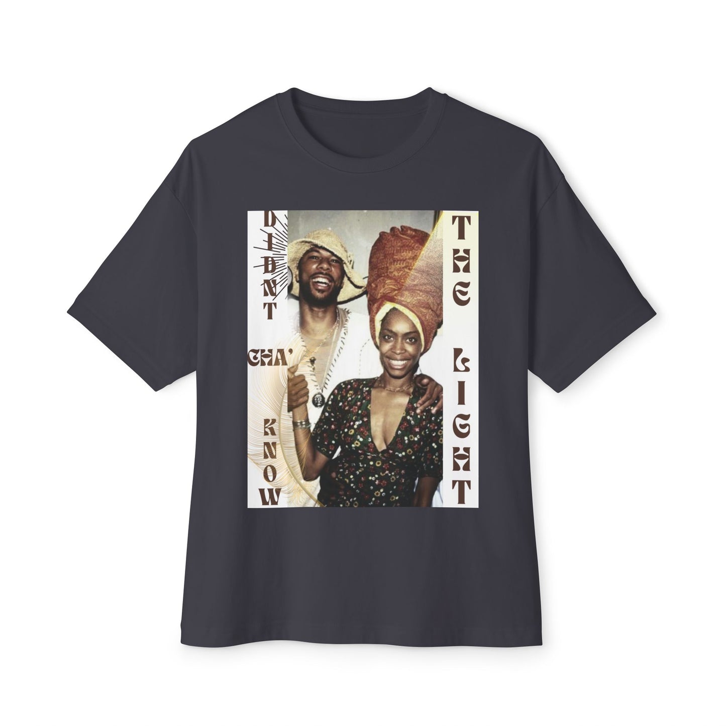 90s Retro Graphic Oversized Tee | Erykah Badu & Common | "Didn't Cha Know The Light"