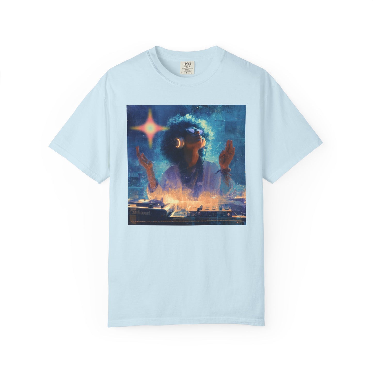 Cosmic DJ Vibe T-shirt, Unisex Garment-Dyed | "Star In My Heart"
