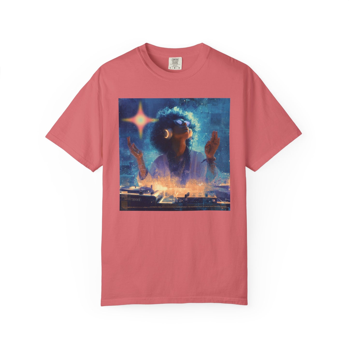 Cosmic DJ Vibe T-shirt, Unisex Garment-Dyed | "Star In My Heart"