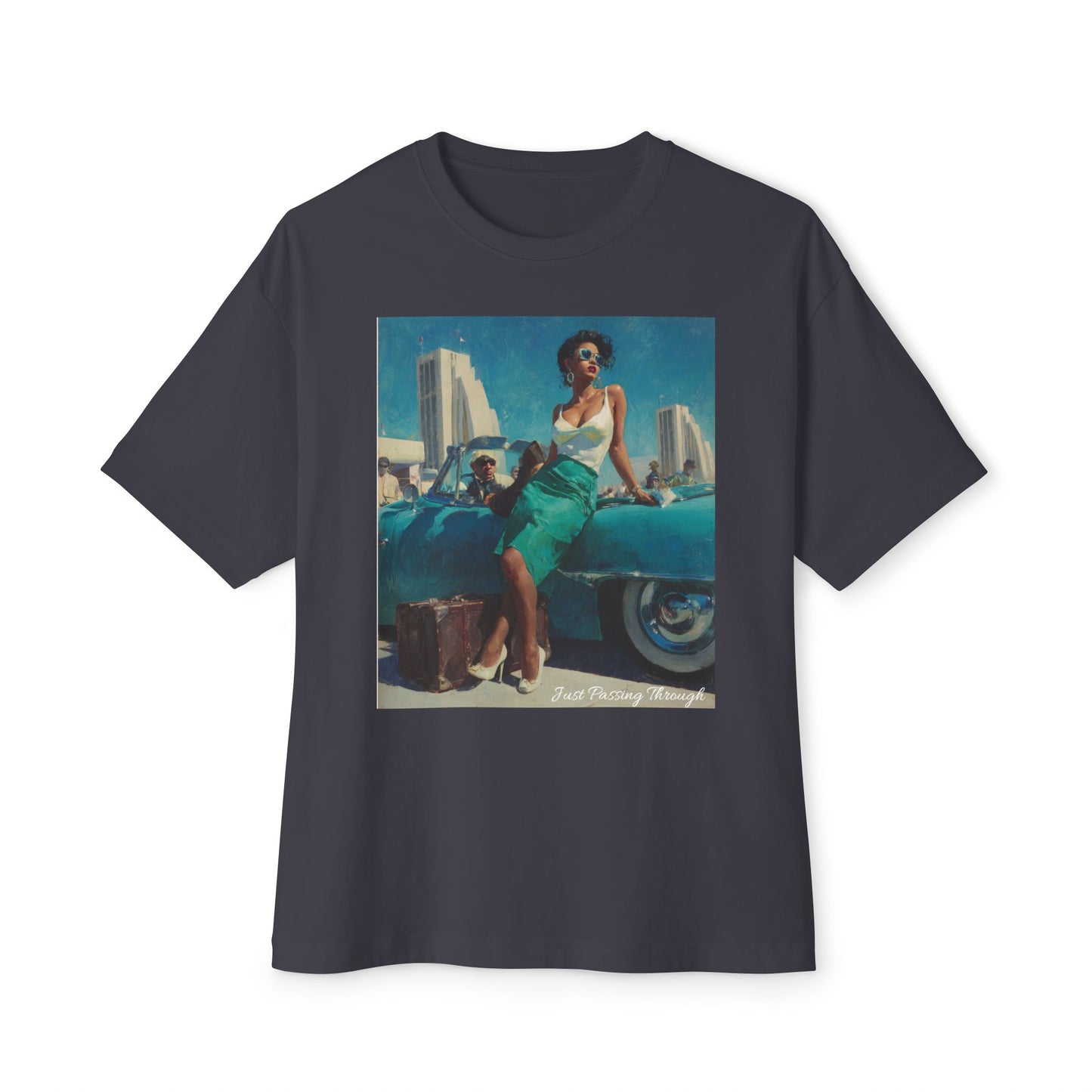 Vintage-Inspired Unisex Oversized Boxy Tee | "Just Passing Through "