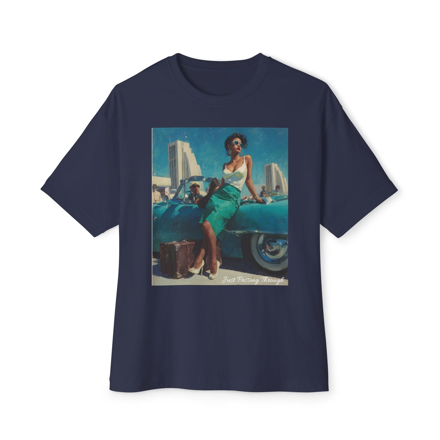 Vintage-Inspired Unisex Oversized Boxy Tee | "Just Passing Through "